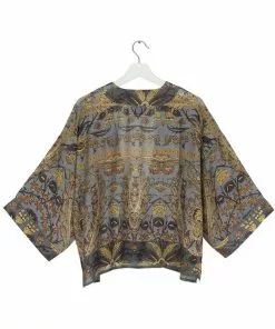 New In One Hundred Stars Decadent Short Kimono Grey