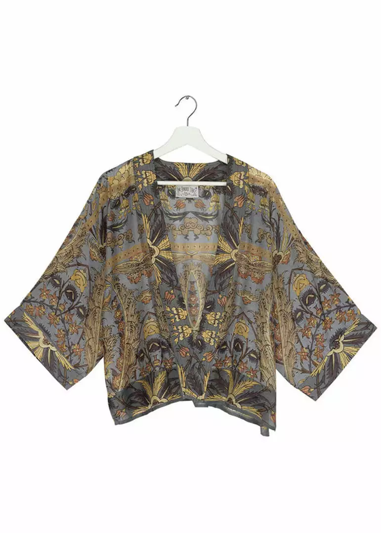 New In One Hundred Stars Decadent Short Kimono Grey 5 New In One Hundred Stars Decadent Short Kimono Grey