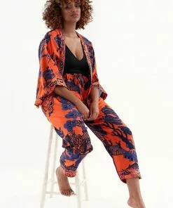 New In One Hundred Stars Giant Willow Crepe Trousers Orange