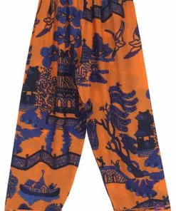 New In One Hundred Stars Giant Willow Crepe Trousers Orange