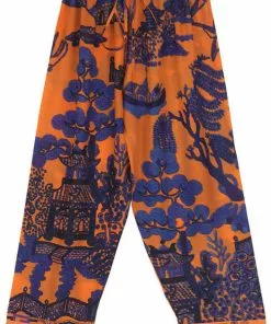 New In One Hundred Stars Giant Willow Crepe Trousers Orange