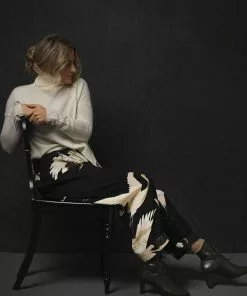 One Hundred Stars Stork Crepe Trousers Black New In