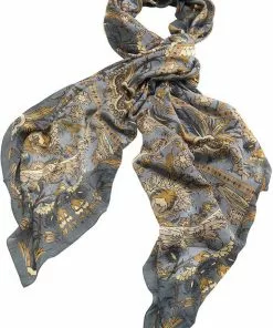 One Hundred Stars Decadent Scarf Grey New In