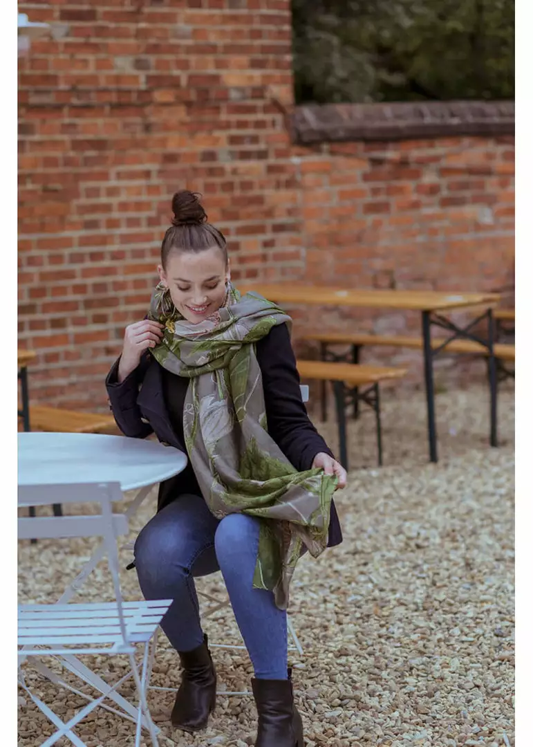 New In One Hundred Stars Passion Flower Scarf Grey 5 New In One Hundred Stars Passion Flower Scarf Grey