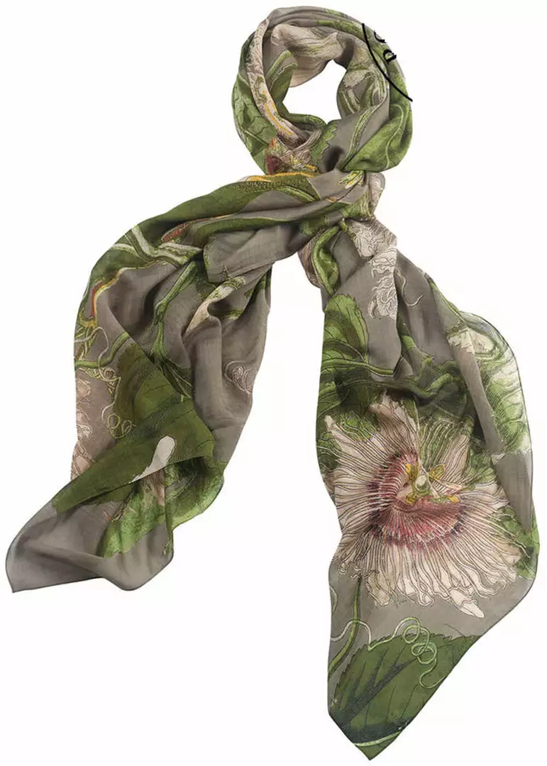 New In One Hundred Stars Passion Flower Scarf Grey 3 New In One Hundred Stars Passion Flower Scarf Grey