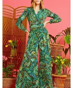 Onjenu Sharon Bella 70's Jumpsuit Green