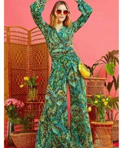 Onjenu Sharon Bella 70's Jumpsuit Green