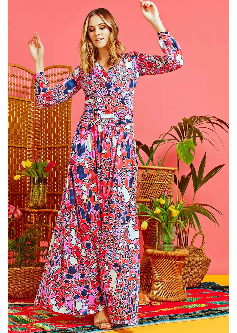 Onjenu Sharon Gena 70's Maxi Dress Pink 4 Onjenu Sharon Gena 70's Maxi Dress Pink