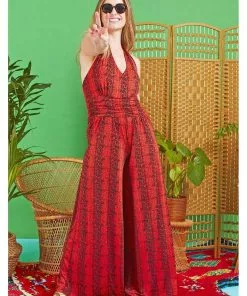 Onjenu Ciara Ophidia 70's Jumpsuit Red New In 8 Onjenu Ciara Ophidia 70's Jumpsuit Red New In