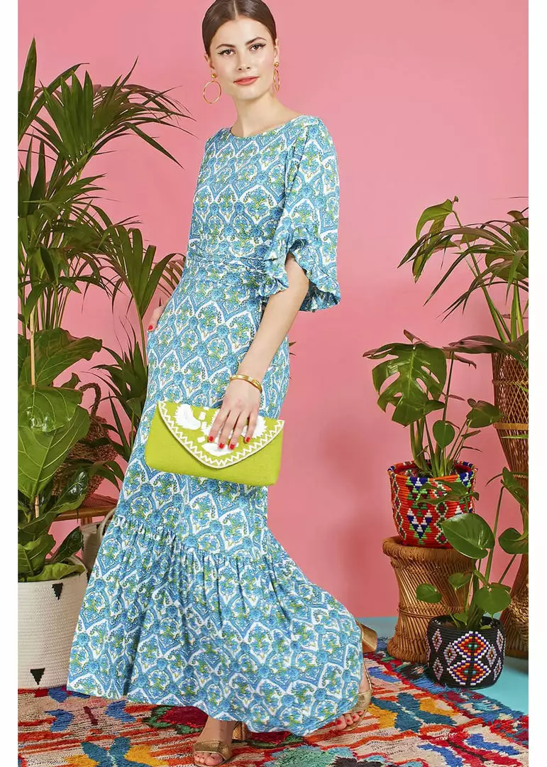 Onjenu Gabriella Hera 70's Maxi Dress Blue New In 5 Onjenu Gabriella Hera 70's Maxi Dress Blue New In