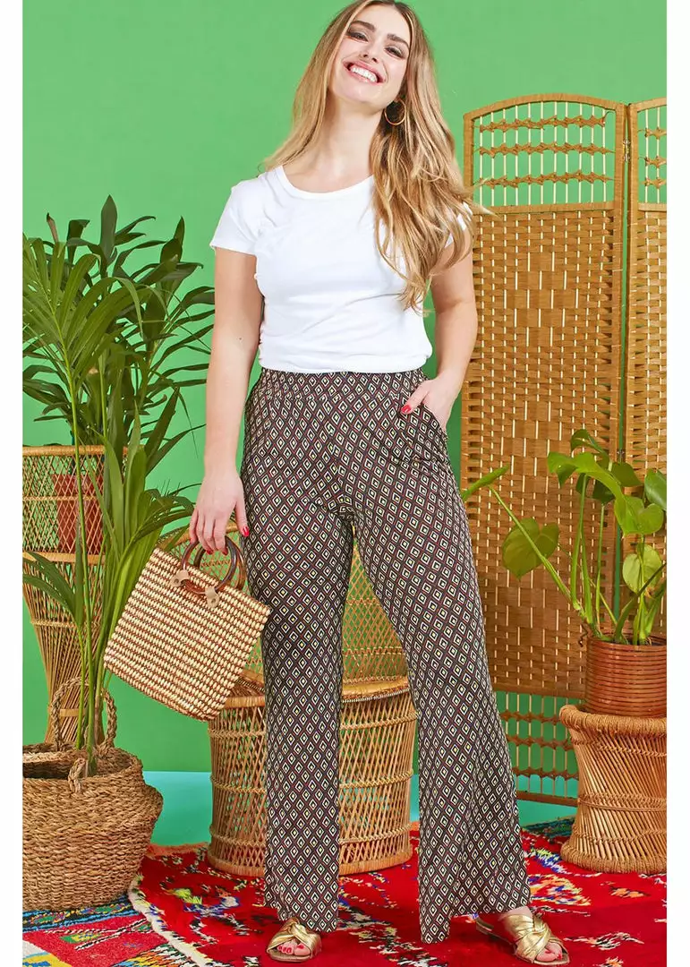 Onjenu Hannah Jewel 70's Trousers Brown Yellow 3 Onjenu Hannah Jewel 70's Trousers Brown Yellow