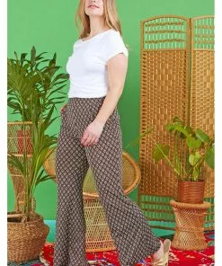 Onjenu Hannah Jewel 70's Trousers Brown Yellow