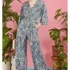 New In Onjenu Laurie Cybele 70's Jumpsuit In Turquoise 1 New In Onjenu Laurie Cybele 70's Jumpsuit In Turquoise