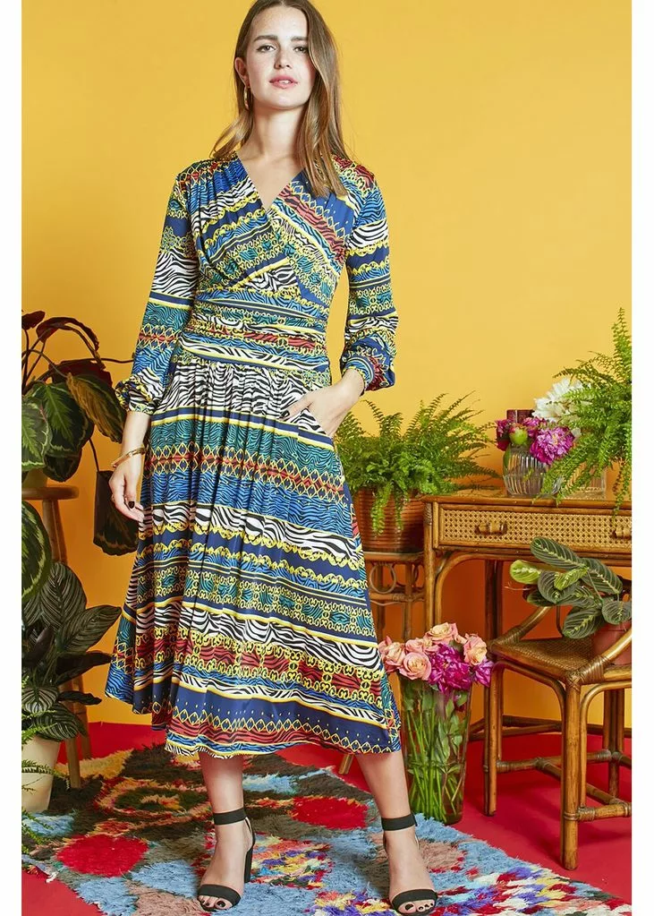 Onjenu Sharon Zebreese 70's Dress Multi 4 Onjenu Sharon Zebreese 70's Dress Multi