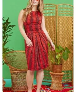 Onjenu Sid Ophidia 60's Pencil Dress Red