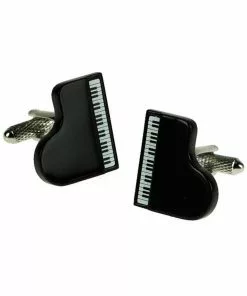 Onyx Art Men Cufflinks Grand Piano Black New In