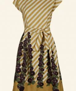 Palava Beatrice Hollyhocks 50's Swingdress Mustard