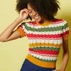 New In Palava Eve Zigzag Knitted 70's Top Red Mustard 1 New In Palava Eve Zigzag Knitted 70's Top Red Mustard