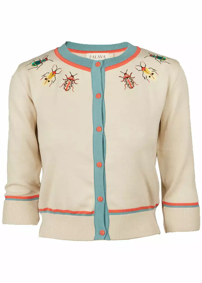 New In Palava Vera Cardigan Bugs 40's Cardigan Cream 3 New In Palava Vera Cardigan Bugs 40's Cardigan Cream