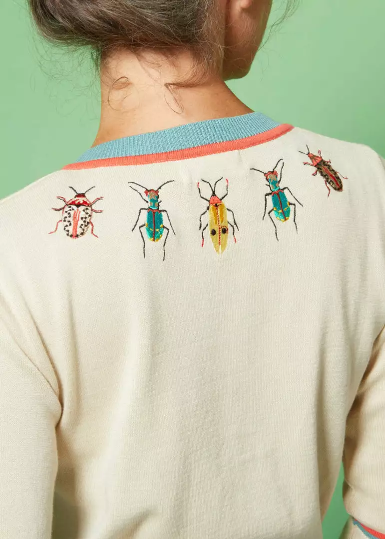 New In Palava Vera Cardigan Bugs 40's Cardigan Cream 4 New In Palava Vera Cardigan Bugs 40's Cardigan Cream