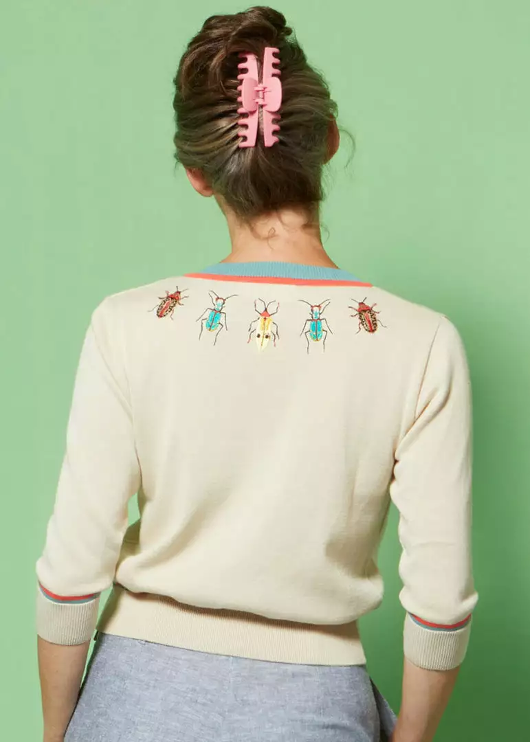 New In Palava Vera Cardigan Bugs 40's Cardigan Cream 8 New In Palava Vera Cardigan Bugs 40's Cardigan Cream