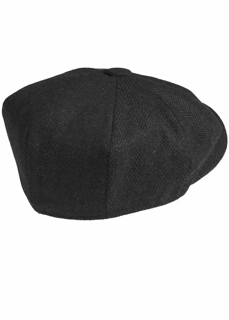 Peaky Blinders Newsboy Herringbone Cap Black 5 Peaky Blinders Newsboy Herringbone Cap Black