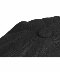 Peaky Blinders Newsboy Herringbone Cap Black