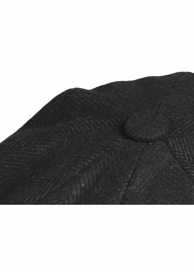 Peaky Blinders Newsboy Herringbone Cap Black 4 Peaky Blinders Newsboy Herringbone Cap Black
