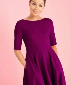 Pretty Dress Company Hepburn 50's Swing Dress Berry