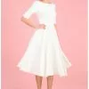 New In Pretty Dress Company Hepburn 50's Swing Dress Ivory 2 New In Pretty Dress Company Hepburn 50's Swing Dress Ivory