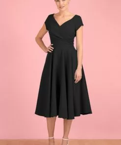 Pretty Dress Company Hourglass 50's Swing Dress Black