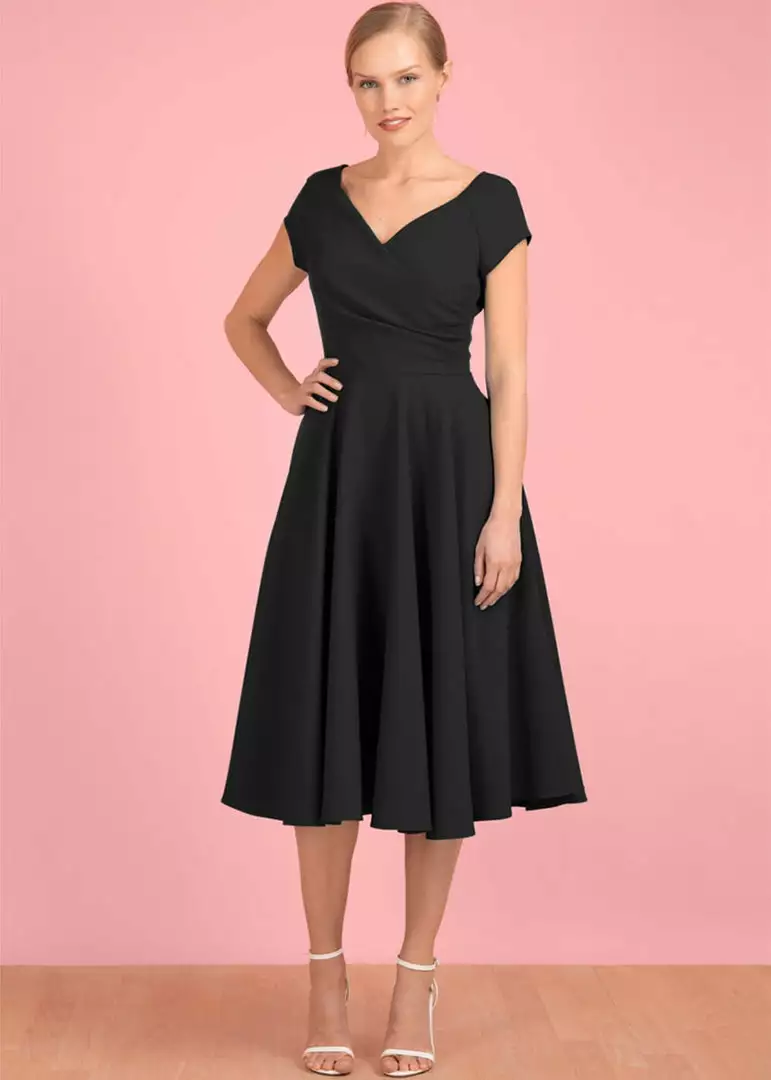 Pretty Dress Company Hourglass 50's Swing Dress Black 3 Pretty Dress Company Hourglass 50's Swing Dress Black