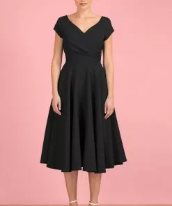 Pretty Dress Company Hourglass 50's Swing Dress Black 7 Pretty Dress Company Hourglass 50's Swing Dress Black