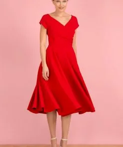 Pretty Dress Company Hourglass 50's Swing Dress Red