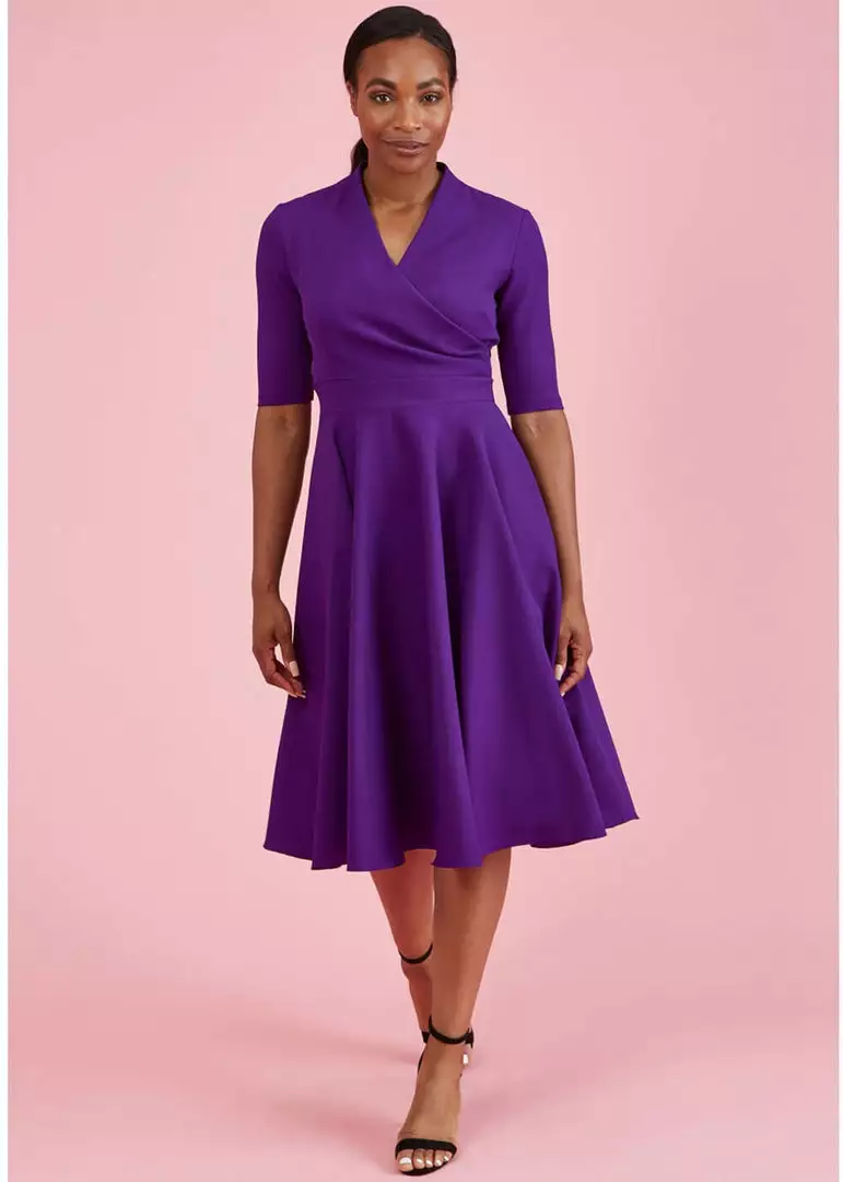 Pretty Dress Company Leyla 50's Swing Dress Purple 3 Pretty Dress Company Leyla 50's Swing Dress Purple