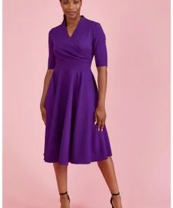 Pretty Dress Company Leyla 50's Swing Dress Purple 11 Pretty Dress Company Leyla 50's Swing Dress Purple