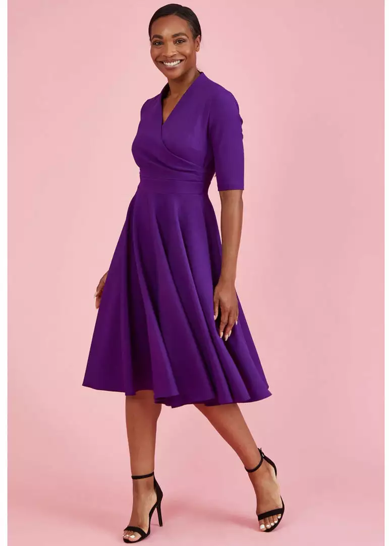 Pretty Dress Company Leyla 50's Swing Dress Purple 5 Pretty Dress Company Leyla 50's Swing Dress Purple