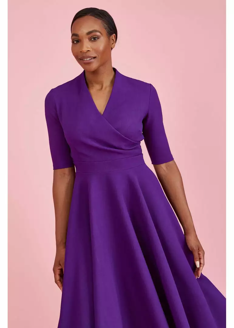 Pretty Dress Company Leyla 50's Swing Dress Purple 4 Pretty Dress Company Leyla 50's Swing Dress Purple