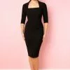 Pretty Dress Company Riley 50's Pencil Dress Black