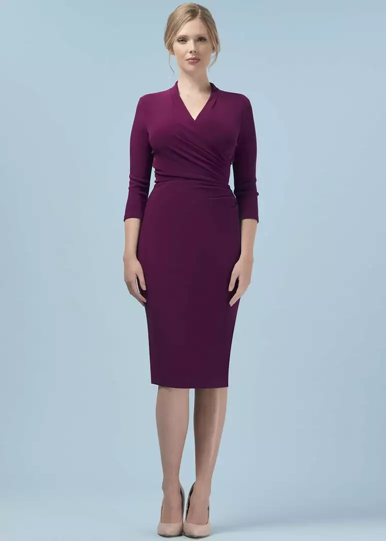 New In Pretty Dress Company Tegan 50's Pencil Dress Magenta 6 New In Pretty Dress Company Tegan 50's Pencil Dress Magenta