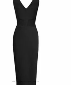 New In Pretty Retro Wiggle To Impress 50's Dress Black