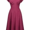 New In Pretty Retro Starlet 40's Dress Dark Rose