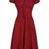 Pretty Retro Tea Polkadot 40's Dress Wine 1 Pretty Retro Tea Polkadot 40's Dress Wine