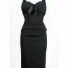 New In Pretty Retro Wiggle 50's Pencil Dress Black 1 New In Pretty Retro Wiggle 50's Pencil Dress Black