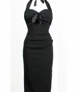 New In Pretty Retro Wiggle 50's Pencil Dress Black