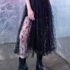 Punk Rave Butterfly Gauze Chiffon Skirt Black New In