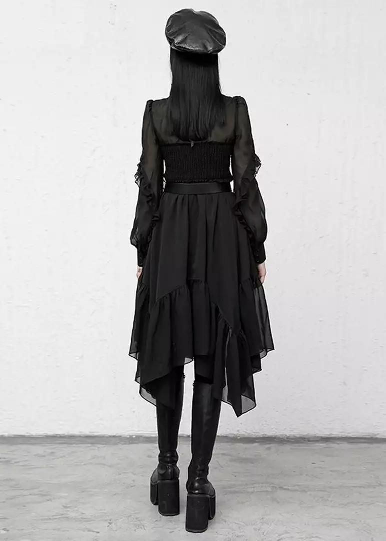 New In Punk Rave Absinthium Chiffon Dress Black 5 New In Punk Rave Absinthium Chiffon Dress Black