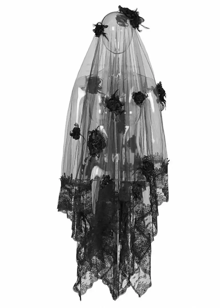 New In Punk Rave Dark Romance Veil Black 7 New In Punk Rave Dark Romance Veil Black