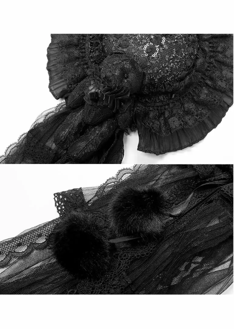 New In Punk Rave Lolita Elegance Hat Black 5 New In Punk Rave Lolita Elegance Hat Black