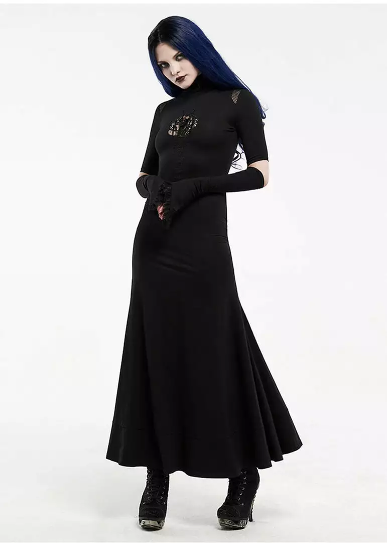 Punk Rave Minerva Rose Maxi Dress Black 6 Punk Rave Minerva Rose Maxi Dress Black